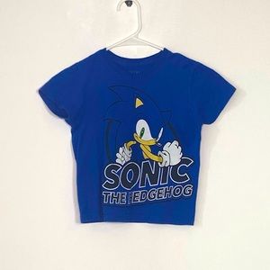 Sonic The Hedgehog Sega Boys Blue Short Sleeve Cartoon character T-shirt XS